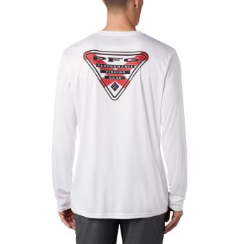 Columbia Muške Majice S Kapuljačom - PFG Terminal Tackle State Triangle Long Sleeve Big Bijele | SEI